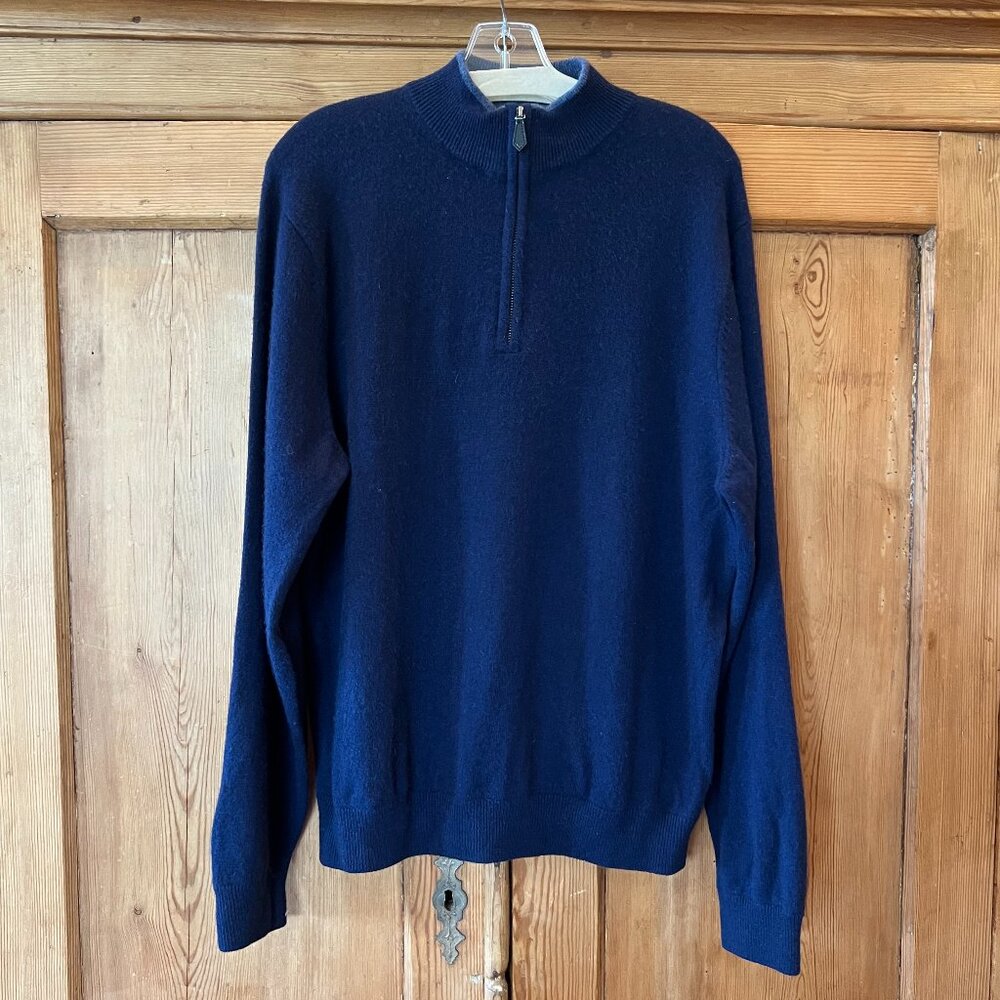 Alashan Men's 100% Cashmere Dark Blue Sweater Size L